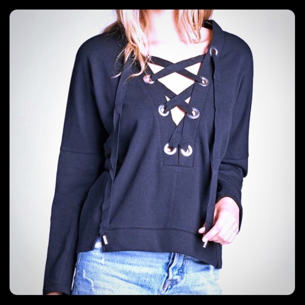 CrissCross Lace-up Sweater